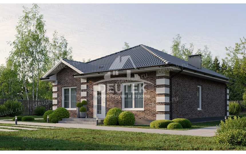 Проект жилого одноэтажного дома с размерами 9 м на 13 м и площадью до 100 кв м - LK-170