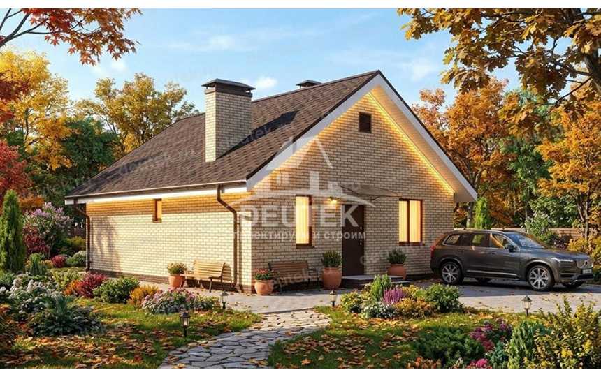 Проект жилого одноэтажного дома с размерами 9 м на 10 м - LK-392