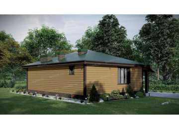 Проект бани с парной и зоной барбекю с размерами 11 м на 11 м - P258-1