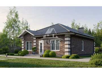 Проект жилого одноэтажного дома с размерами 9 м на 13 м и площадью до 100 кв м - LK-170