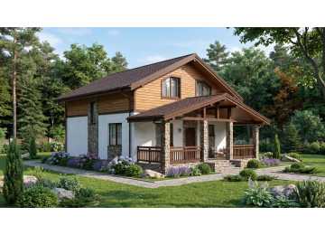 Проект дома с мансардным этажом  DTE-51