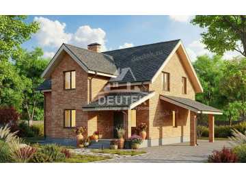 Проект мансардного дома 154,76 м² — 4 спальни, терраса - LK-538