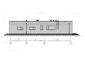Проект жилого одноэтажного дома с одноместным гаражом - P296