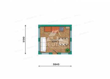 Готовый проект уютного дома-беседки 25 м² с вальмовой крышей и большими окнами - LK-536