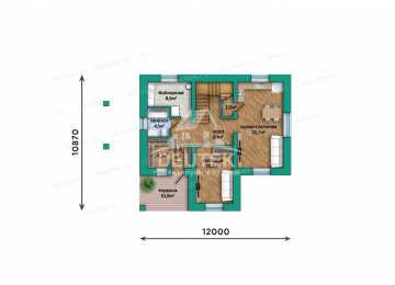 Проект мансардного дома 154,76 м² — 4 спальни, терраса - LK-538