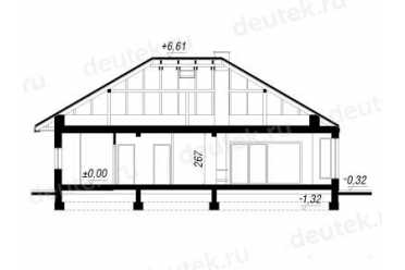 Проект европейского дома с камином 10 на 15 метров DTA100136