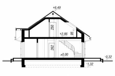Проект жилого двухэтажного дома с камином и кабинетом 12 на 8 м DTA100160