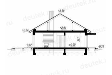 Проект европейского дома с камином 9 на 15 метров DTA100167