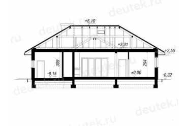 Проект европейского дома с гаржом 10 на 15 метров DTA10053