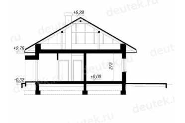 Проект европейского дома с камином 9 на 14 метров DTA10068
