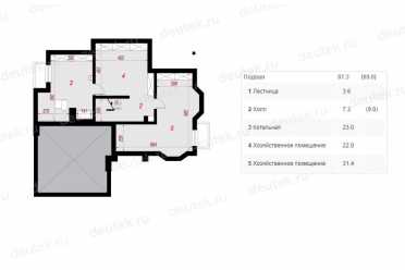 Проект двухэтажного дома из керамических блоков с двухместным гаражом и погребом DTN100070