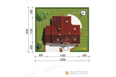 Проект коттеджа с антресолью и гаражом DT0493