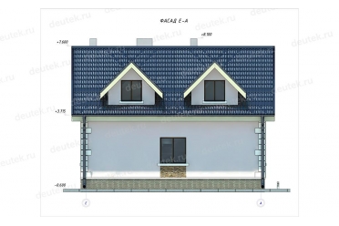 Проект коттеджа с гаражом и мансардой DT0486